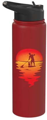SUP Surfing Stand Up Paddle paddling with dog supboard Stainless Steel Insulated Water Bottle