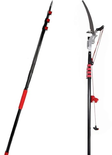 Podadora telescópica profesional for árboles con hoja de corte SK5, podadora pértiga, herramienta jardinería extensible 2 en 1(18ft/5.4m,24ft/7.2m)