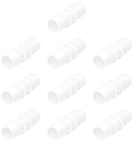 ECSiNG 10 Paquete Conectores Rectos Estriados 3/4 Pulgada de Polipropileno Blanco para Manguera Ø 19 mm