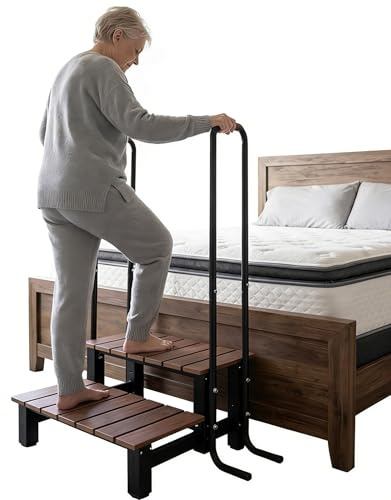 Errzom Gradini per Vasche Idromassaggio con Corrimano, Gradini per Spa con Gradini più Larghi e Antiscivolo Scale a 2 Gradini per Piscine Fuori Terra e Accesso alle Spa