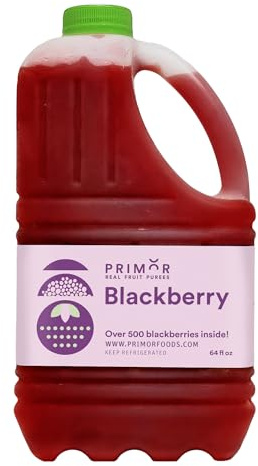 Primor Fruit Purees | Made with Real Fruit | Countless Applications: Juices, Smoothies, Cocktails, Desserts, and More - Blackberry