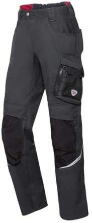 BP 1998-570-5632 Arbeitshose mit Kniepolstertaschen - Schlanke Silhouette - Elastischer Rückengurt - 65% Polyester, 35% Cotton - Kurze Passform - Größe: 46n - Farbe: anthrazit/schwarz