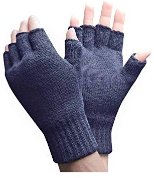 HEAT HOLDERS - Mens Winter Warm 2.3 TOG Fleece Lined Insulated Knit Thermal Fingerless Gloves