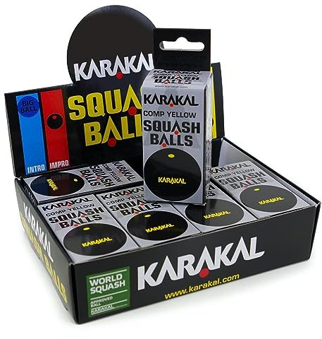 Karakal 12 Balles de Squash Point Jaune
