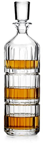 Godinger Stackable Whiskey Decanter and Whisky Glasses for Liquor Scotch Bourbon or Wine Parrallels