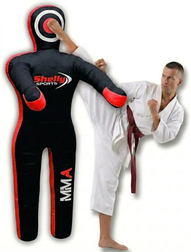 Shelly MMA dummy judo brottningsdummy boxningssäck brasiliansk BJJ JIU Jitsu stående position dummy brottning kampsport boxning karate träningsdummies – kanvas – OFYLLD