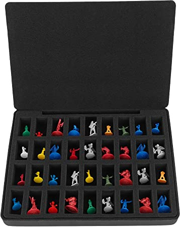 Minahao Hard EVA Minature Figure Box - 36 Slot Figurine Carrying Case,Pre-grooved Foam Layer Compatible with 40k, DND & All Small Based Miniatures (Case Only) (Black)