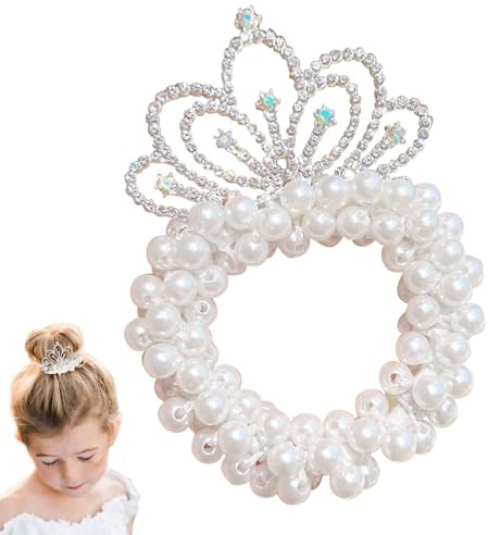 Élastiques à cheveux pour bébé et tout-petit, perles avec couronne, élastiques Hari pour queue de cheval, diadèmes en cristal brillant (nuage)