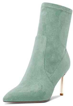 Castamere Donna Spillo Alto High Tacco Heel a Stivaletti Slip-on da Matrimonio Classico 8.5 CM Heels Verde Chiaro 44 EU