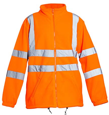 Blackrock Hi Vis Orange Fleece Jacket, Men's & Women's, Durable & Warm Anti-Pill, High Visibility Reflective Safety Wear, Fully EN Certified - XL