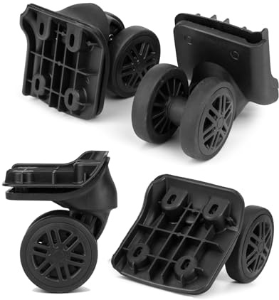 Volein 2 Pairs Suitcase Wheels Replacement Luggage Wheels for Repairing Damaged Suitcase Compartment Wheels with 4 Screw Holes(V044-B, 2 Pairs)