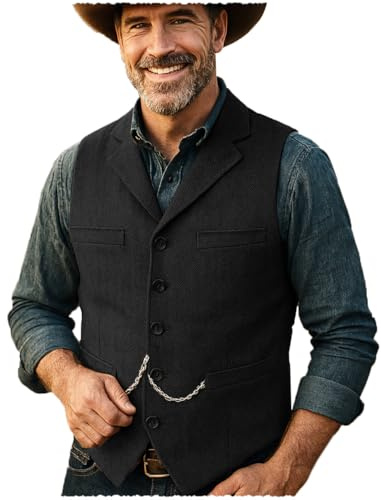 Tuikayoo Costume en tweed vintage pour homme - Gilet en laine Herringbone - Gilet de bal de fin d'année - Pour témoin de mariage