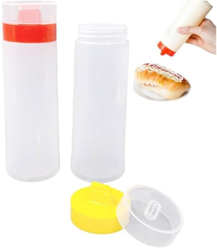 HiyyFloy 2 Uds Botella De Condimento Botellas De De Ensalada De 4 Orificios Recipientes Exprimibles Reutilizables Botellas Exprimibles De Resina para De Tomate Mermelada Mayonesa Aceite De Oliva