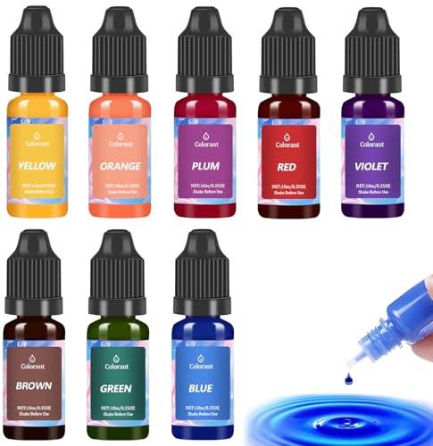 Bolosa 8 Colour Liquid Candle Dye, 10 ml Each for Wax and Soap