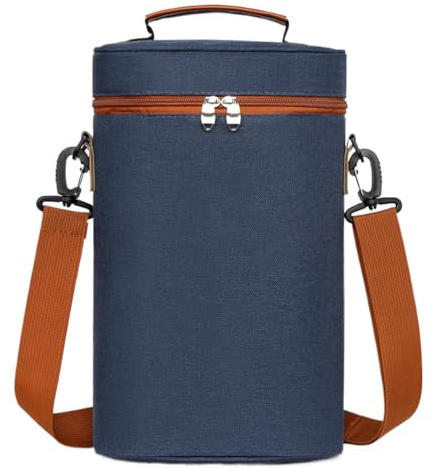 Borsa da vino per bottiglia – 2 sacchetti refrigeranti per bottiglie, trasportatore per vino isolato, borsa per il trasporto a prova di perdite con maniglia, borsa termica per vino isolata, portatore