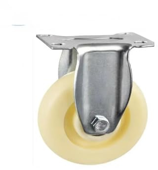 IVEKYKIBC 1 Ruota direzionale in Nylon Bianco da 4 Pollici, Diametro 100 mm, Carrello con rotelle fisse Resistenti all'Usura