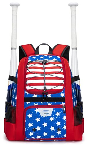 KAVIGOR Youth Baseball Bag, Softball Bag for Girls & Boys, Kids Tball Backpack with Shoes Compartment