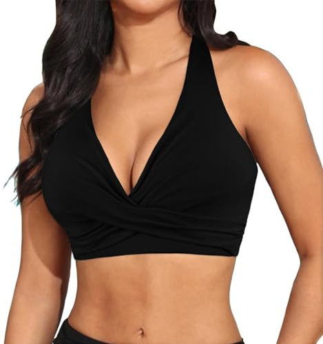 Bikini Donna Reggiseno Bikini Reggiseno Parte Superiore Del Push Up Da Donna Con Allacciatura Al Collo,Top Tankini Sexy Brasiliano,Con Imbottitura Rimovibile Top Da Pagliaccetto Piscina Vacanza