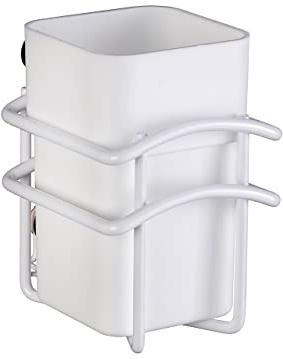 WENKO Tandborstkopp Classic Plus – tandborsthållare för tandborste och tandkräm med högkvalitativt rostskydd, stål, 8 x 11 x 10 cm, vit