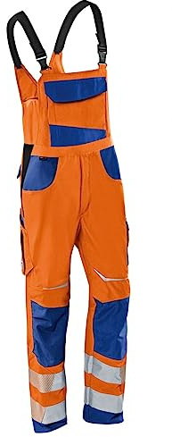KÜBLER Workwear | KÜBLER REFLECTIQ Arbeitslatzhose PSA 2 | Warnorange/Kornblau | Größe 62