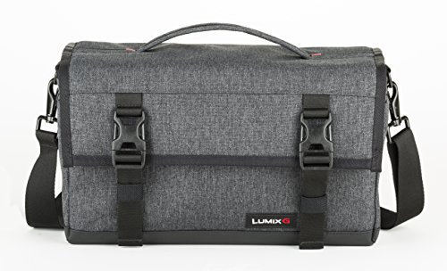 Panasonic DMW-PM10 Schulter-Tasche (8,0 Liter Volumen; wasserabweisender Boden; passend für Tablet PC bis 8‘‘), grau/schwarz