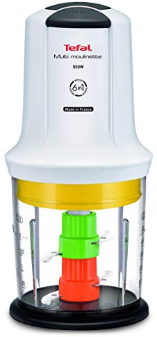 Tefal MQ7231 Elektrischer Lebensmittelzerkleinerer 0,5 l, schwarz, transparent, weiß, 500 W - Elektrischer Lebensmittelzerkleinerer