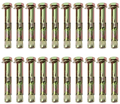 Be In Your Mind 20PCS Pernos de Expansión de Alta Resistencia Anclajes de Manga de Fijación Tuerca Hexagonal de Acero Al Carbono para Agua de Dosel de Ladrillo de Piedra de Hormigón 8x55mm