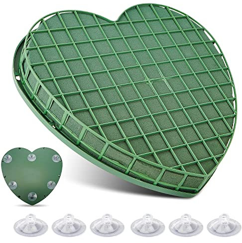 Steckschaum für Frischblumen,Steckschaum Herz 30x30x4.5cm Styropor,Steckmasse für Blumengestecke mit Gitter,Nasssteckschaum Steckschwamm für Frischblumen moos,zum Basteln für Hochzeit,Ostern,Geburtsta