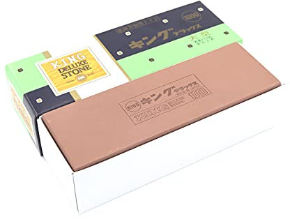 Pietra per affilare giapponese spessa King No.1000W grana #1000 manutenzione lama coltelli da cucina strumenti per fai da te e giardinaggio, made in Japan