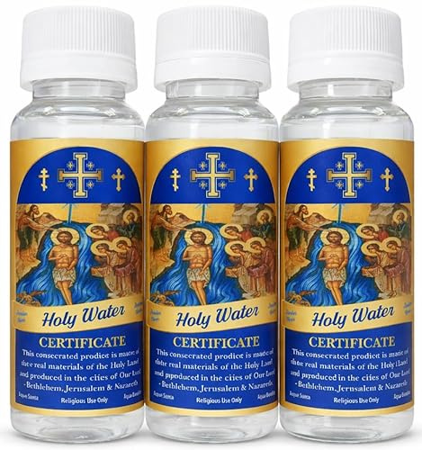 ZULUF Jordan River Holy Water Set of 3 – Blessed Water from Baptism Site for House Blessing, Healing, Spiritual Use
