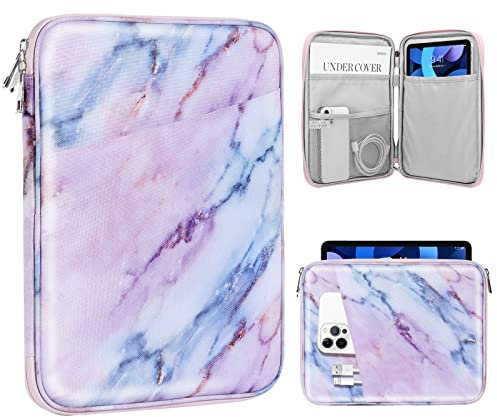 TiMOVO 9-11 Tablet Tasche Hülle für iPad Air 11 2024/iPad Pro 11 2024/iPad 10 10.9 2022, iPad Pro 11 2022-2018, iPad 10.2, iPad Air 5/4 10.9, Tab S9 2023/A8 10.5, Marmor Lila & Blau