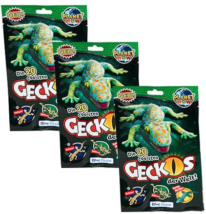 Generisch Blue Ocean Geckos Planet Wow Sammelfiguren – 3X Sammeltüten
