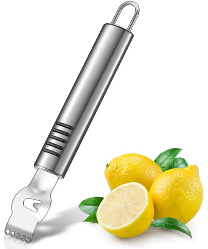 Sbuccia Limoni Pela Scorza di Limone Zester per Limone Professionale con Coltello per Canelle Raschietto per Limone in Acciaio Inox per Cocktail Gin Arance Lime da Cucina (Classico, 16 cm)