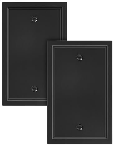2-Pack Natural Bamboo Fiber Single Blank Wall Plate, Durable Switch Plate