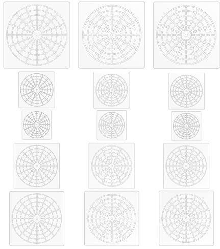 15 Stück Mandala Schablone Mandala Schablonen Malen Wiederverwendbare Möbel Schablonen Wandschablonen zum Streichen für Heimwerker, Wände, Möbel, Boden, Fenster, Steine, Stoff, Fliesen
