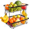 FoiiLiio Corbeille à Fruits à 2 Étages en Métal Panier Corbeille a Fruit Murale pour la Cuisine pour Rangement Fruits et Légumes