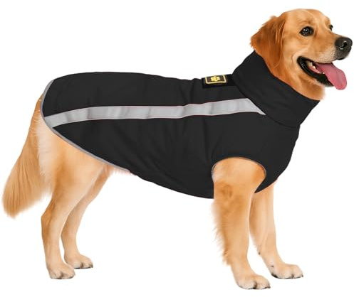 DoggieKit Abrigo Impermeable para Perros, Chaqueta para Perros con Forro Polar, Invierno Chaleco Prueba de Vientode con Tiras Reflectantes Seguras, Cálidos Ropa para Perro pequeñas, Medianas y Grandes