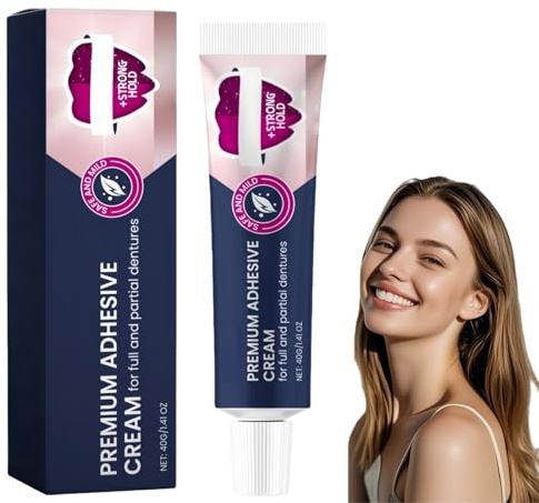 Thermo/plastic Denture Adhesive Cream, Safe & Long-Lasting Dental Glue for Teeth, Denture Repair Kit & False Teeth Adhesive, Easy-to-Use Tooth Repair & Crown Glue for Stability, Denture Adhesive Cream