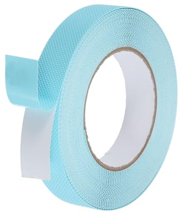 QUARKZMAN Nastro Antiscivolo In Gomma, 2.5 cm x 10 m PEVA Nastro Adesivo Antiscivolo A Tessitura Diamantata Per Scale Interno/Esterno, Gradini, Battiscale, Bagno (Blu)