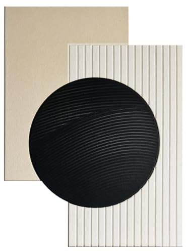 STYLER Akustisk väggpanel, form 90 x 120 cm – ljudabsorberande väggdekoration i beige svart – 3D-väggpanel av filt med modern design – akustiska paneler ljudisolerande ljudabsorbator