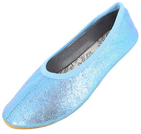 Beck Mädchen Basic Glitzer Gymnastikschuhe, Blau, 34 EU