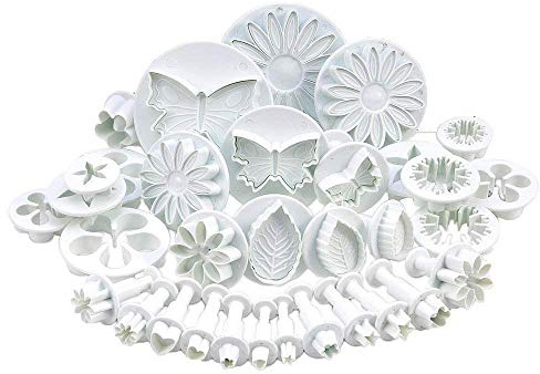 Zuoyou 33 Piece Fondant Cake Cookie Plunger Cutter Sugarcraft Flower Leaf Butterfly Heart Shape Decorating Mold DIY Tools