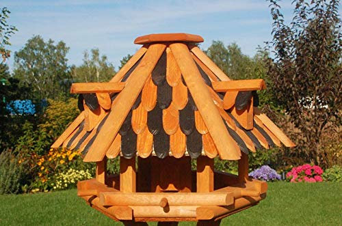 Deko-Shop-Hannusch XL - XXL Luxus Vogelhaus, absoluter Blickfang, Vogelfutterhaus aus Holz, V13 XL braun