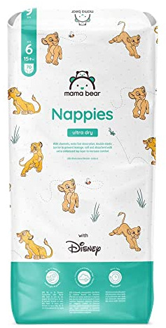 Amazon-Marke: Mama Bear Disney Ultra Dry Windeln Größe 6 (15+ kg), Weiß, 70 Stück (1-er Pack)