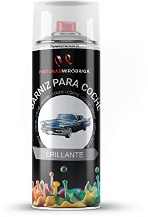 Pinturas Mirobriga Spray Barniz transparente con acabado Brillante para Coches 400ml.