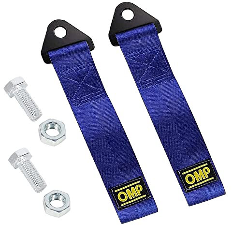 2 Pièces Racing Voiture Remorque Corde, Exsbtay® Sangle de Remorquage Racing, Sangle Remorquage Voiture Universal, pour Pare Chocs Avant et Arrière (Bleu)
