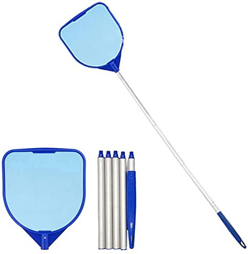 Piscine, Épuisette Surface Piscine, Filet Fond Nettoyage, Écumeur Feuilles Maille Extra Fine avec Poteau Télescopique 17 À 41 Pouces, Fournitures Nettoyage Piscine Spa