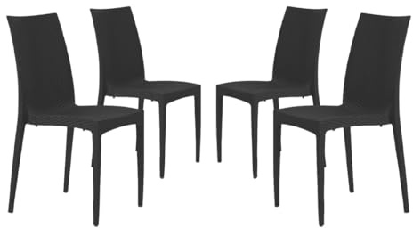 buybuy Sedie In Plastica Da Giardino Grigio Set Da 4