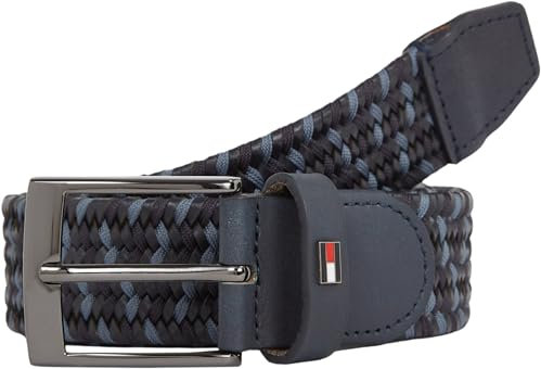 Tommy Hilfiger Herren Gürtel Adan New Elastic Geflochten, Blau (Space Blue), 85 cm