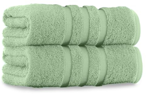 GC GAVENO CAVAILIA 550 GSM Pack of 2 Fluffy Bath Towels 70x120Cm Sage Green | Luxury Egyptain Cotton With Quick-Dry Comfort, High Absorbency Anti Allergy and Long-Lasting Everyday Quality